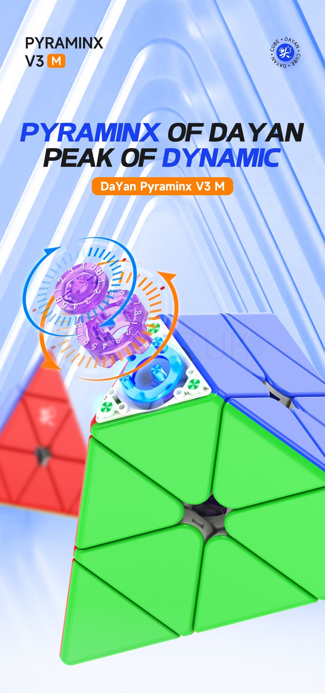 DaYan Pyraminx v3 (Magnetic, Maglev, UV, Ball-Core)